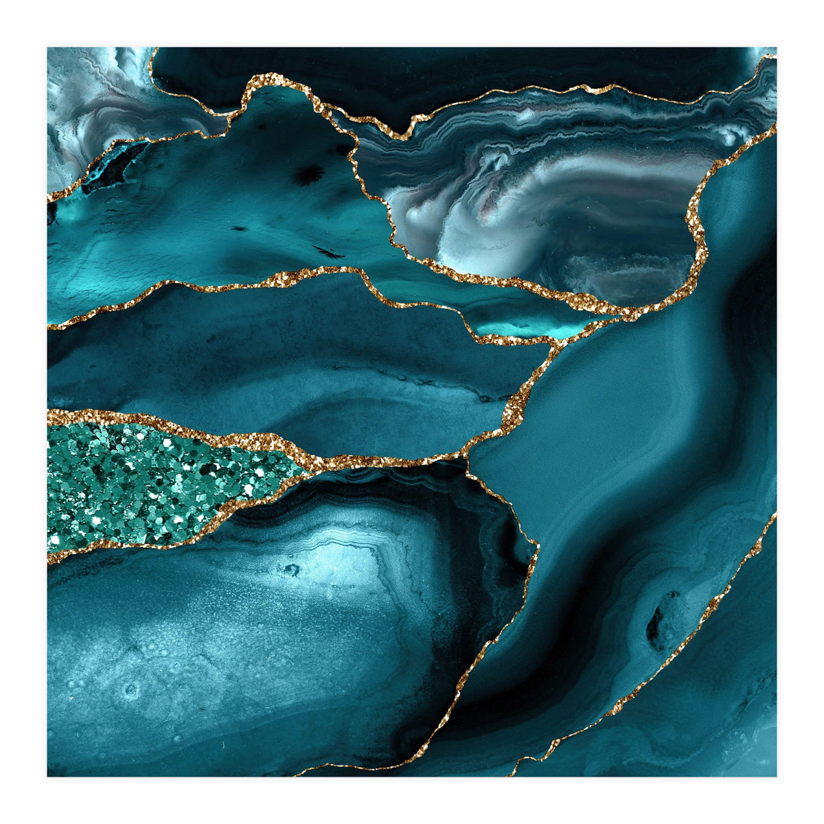 Agate Glitter Ocean Texture 10  (Print Only)