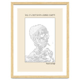 Skull Of A Skeleton With A Burning Cigarette Vincent Van Gogh Ascii Art thumbnail