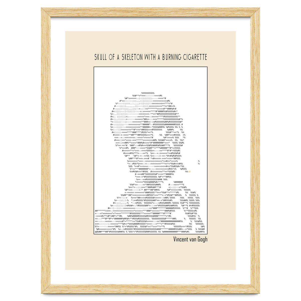 Skull Of A Skeleton With A Burning Cigarette Vincent Van Gogh Ascii Art