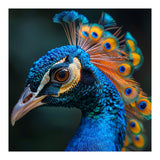 Peacock Bird Portrait Detailed Feathers Vibrant Colors (Print Only) thumbnail