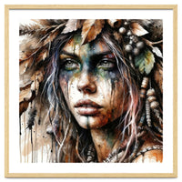 Autumn Leaf Druid Woman Portrait