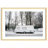 Travel Trailer in the snow road thumbnail