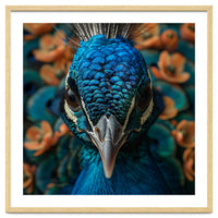Close Up Portrait Of A Peacock Head