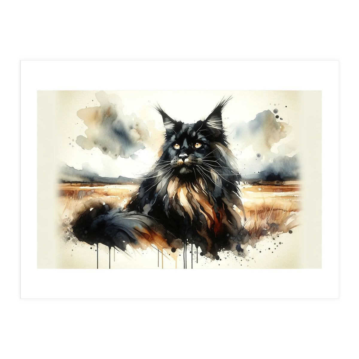 Mystical Black Cat In The Wild (Print Only)
