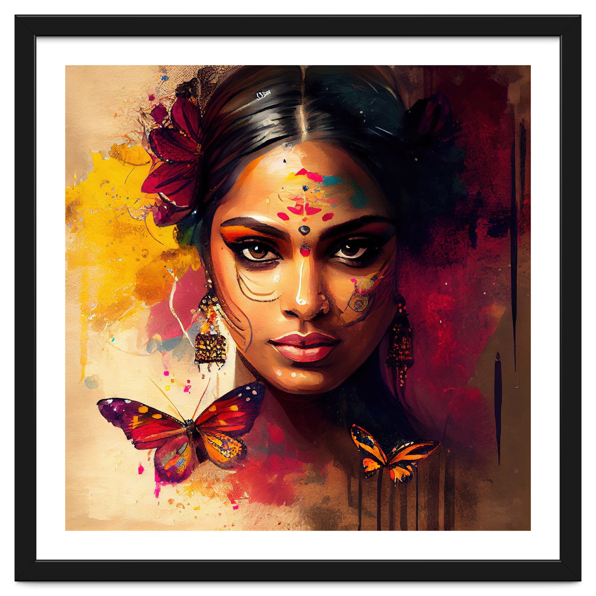Golden Butterfly Hindu Portrait
