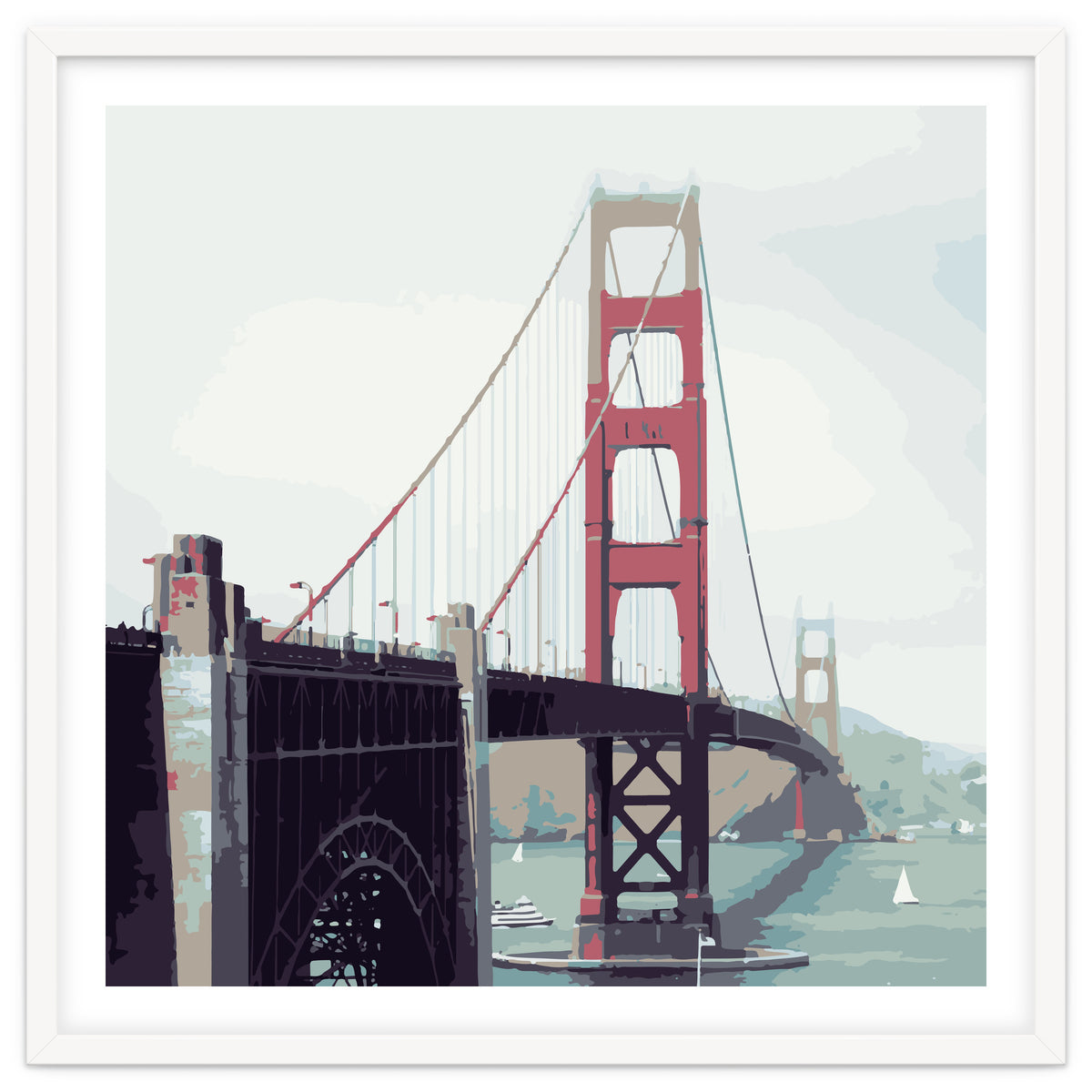 Golden Gate Watercolor Art