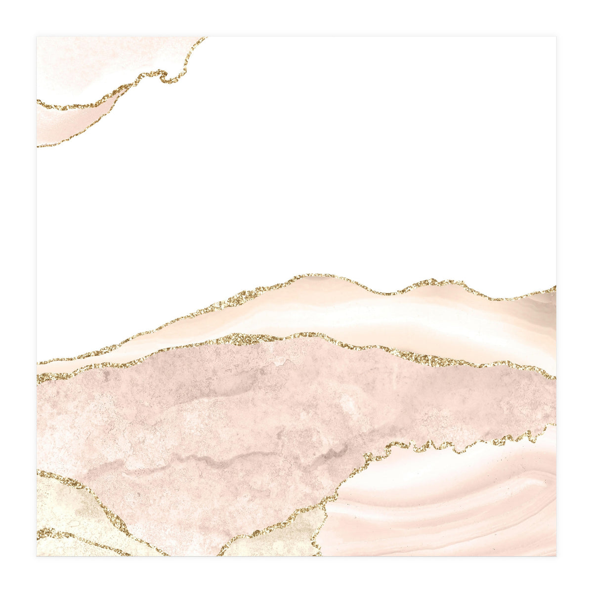 Ivory & Gold Agate Texture 08  (Print Only)