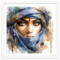 Blue Veil Tuareg Woman Portrait