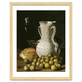 Luis Egidio Meléndez: 'Still Life with Small Pears, Bread, White Pitcher, Glass Bottle, and.., 1760. thumbnail