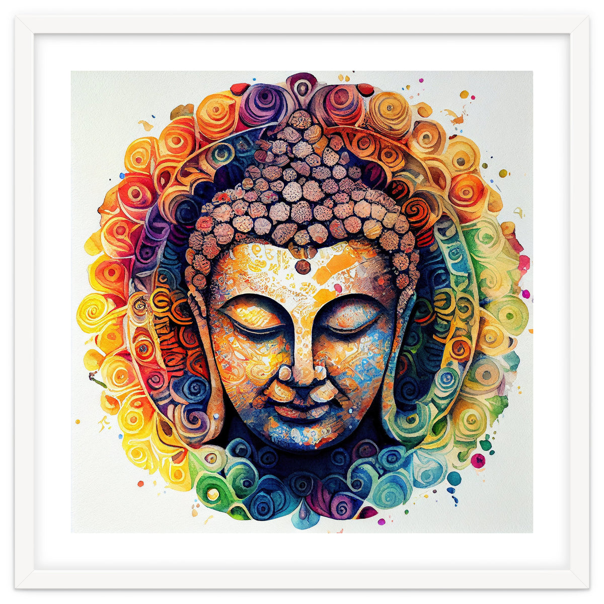 Rainbow Mandala Buddha Portrait