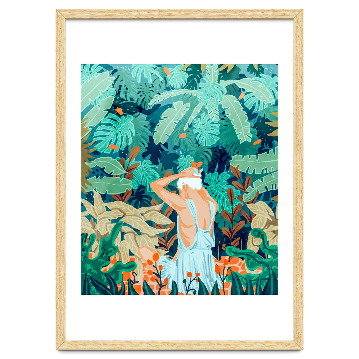 Backyard | Jungle Tropical Nature Painting | Botanical Plant Lady Banana Tree Garden Watercolor