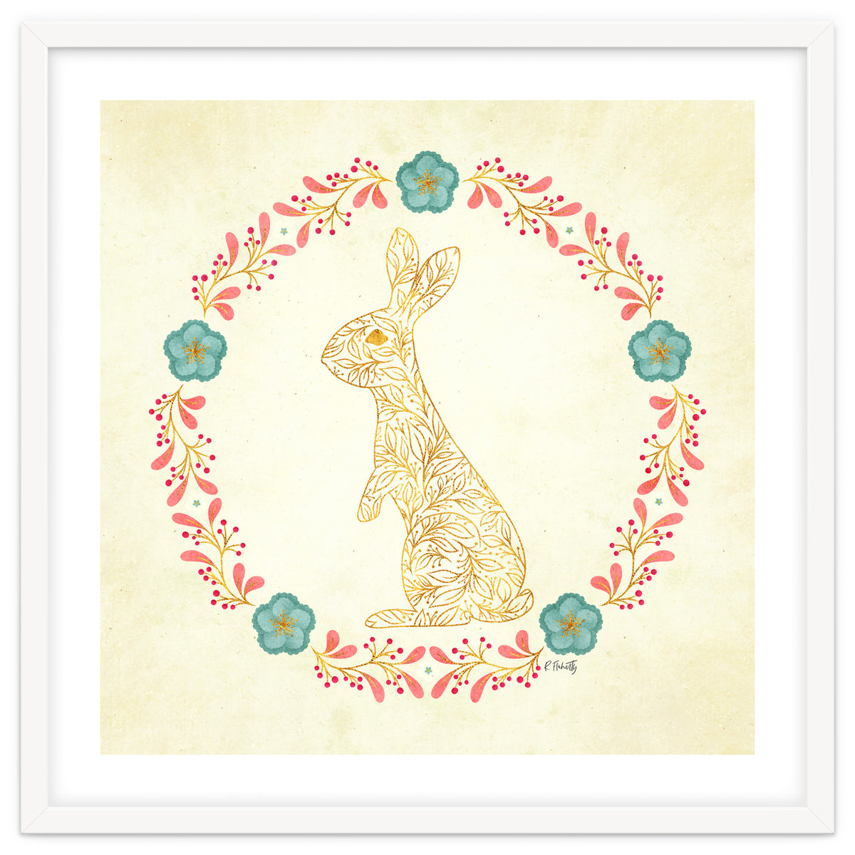 Floral Rabbit Wreath