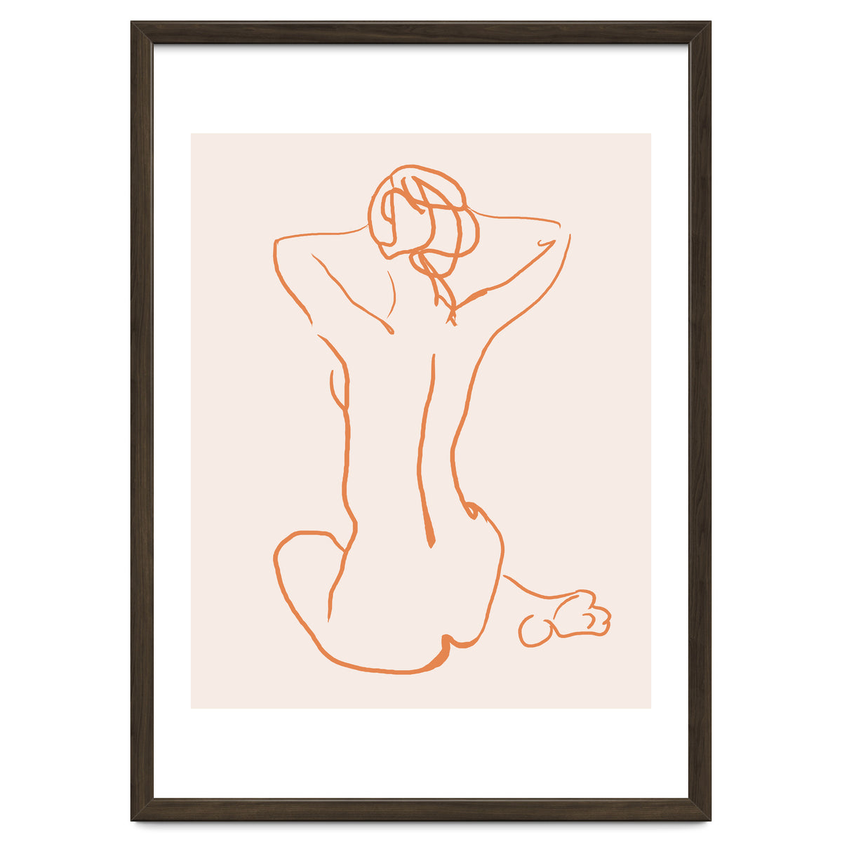 Femina, Abstract Minimal Woman Line Art Sketch, Drawing Feminine Empower Express