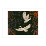 White Herons Flying Asian Art (Print Only) thumbnail
