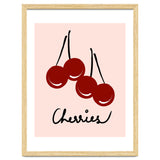 Cherries modern simple minimalistic red cute Fruit wall art thumbnail
