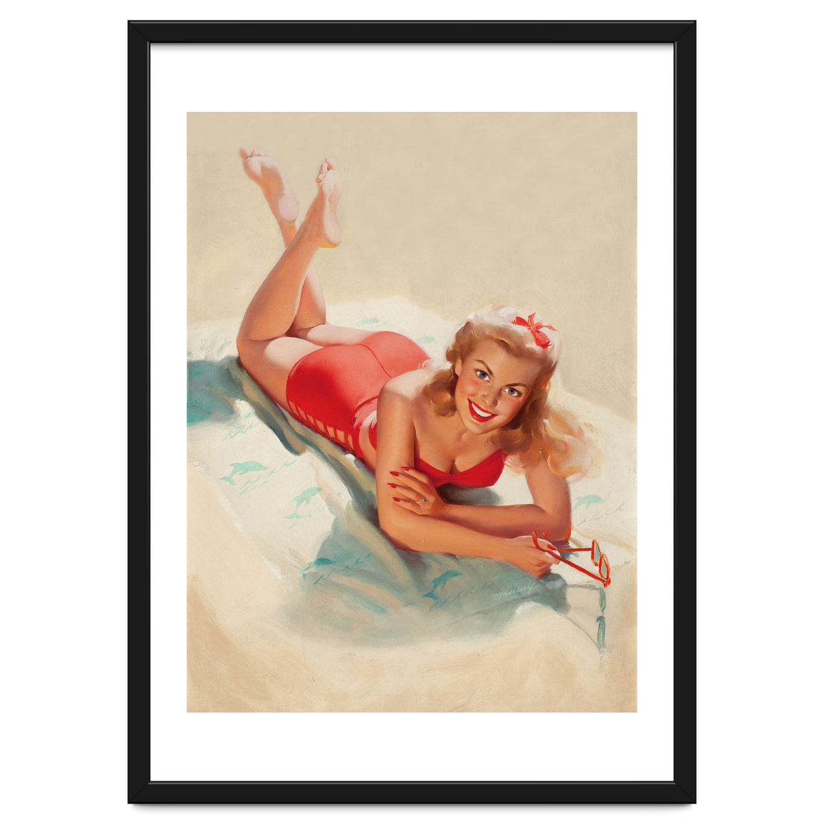 Pinup Girl Posing On A Beach