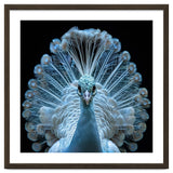 Majestic White Peacock Displaying Its Feathers thumbnail