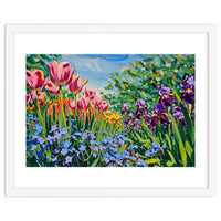 Vibrant Spring Meadow Oil Painting
