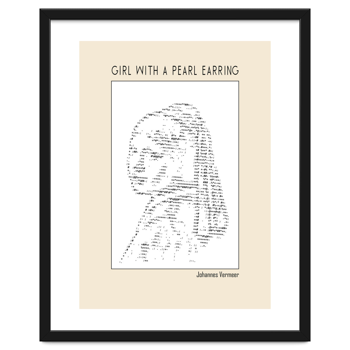 Girl With A Pearl Earring Johannes Vermeer Ascii Art