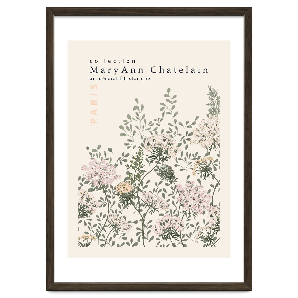 Historic decorative art Paris Queen Anne's lace