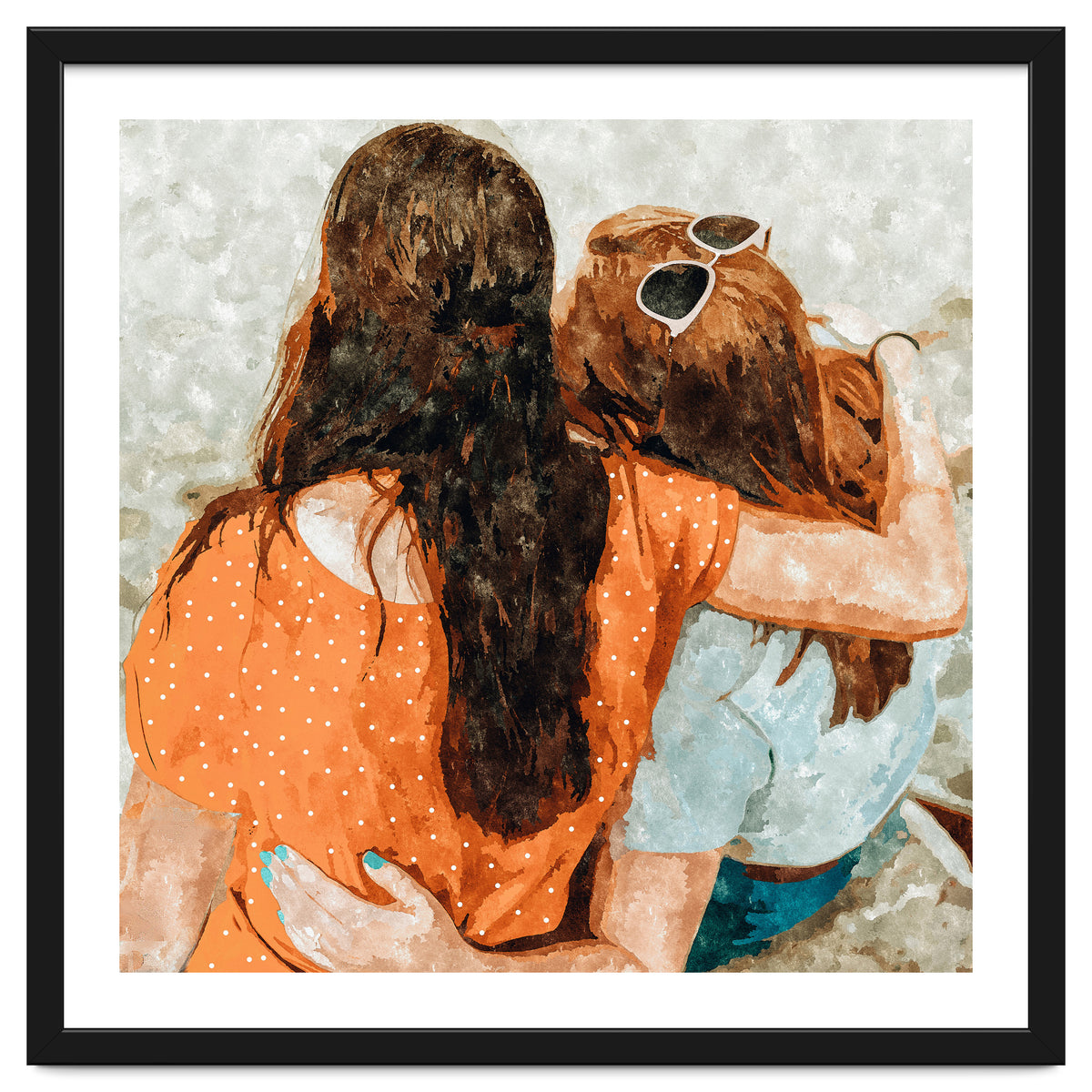 Soul Sisters | Modern Bohemian Friendship BFF Fashion | Friends Companion Summer Travel Painting