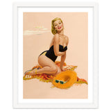 Pinup Woman Is Posing On A Beach thumbnail
