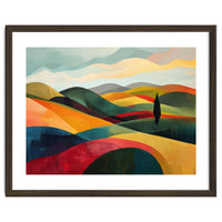 Abstract Tuscan Hills Landscape Painting