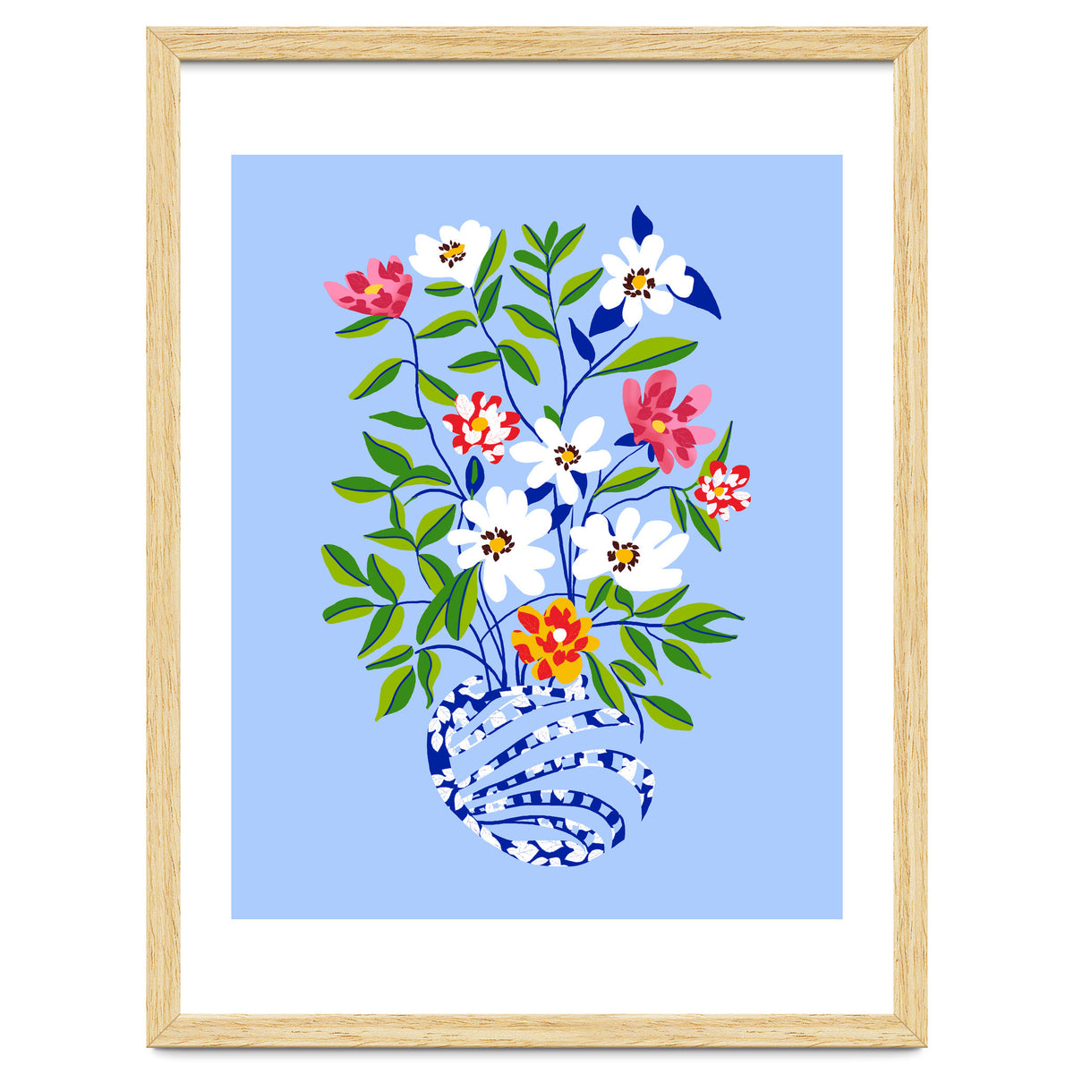 The Floopy Planter, Abstract Flower Pot Illustration, Pop Bohemian Eclectic Botanical, Flower Colorful Blossom