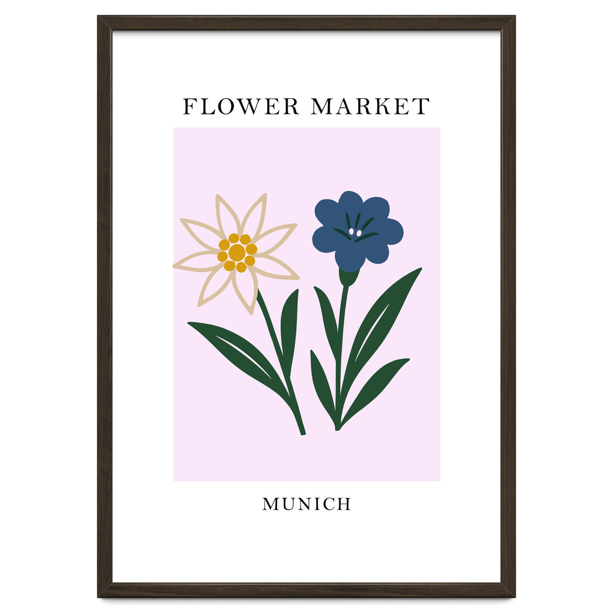 Munich Flower Market - Minimalist Edelweiss Botanical Print