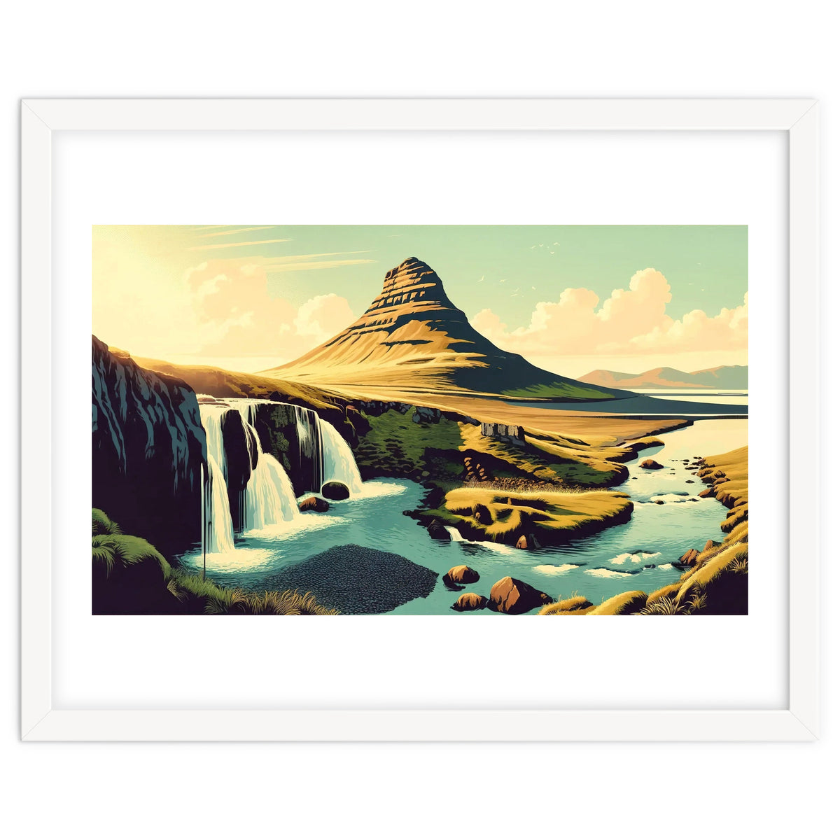 Vintage Iceland, Kirkjufell Mountain Poster