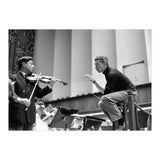 Conductor Herbert von Karajan rehearsing with Nathan Milstein in Lucerne, Switzerland. Lucerne,1957. (Print Only) thumbnail