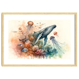 Whale And Jellyfish Watercolor thumbnail