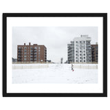 Walking with the dog on a snowy day thumbnail