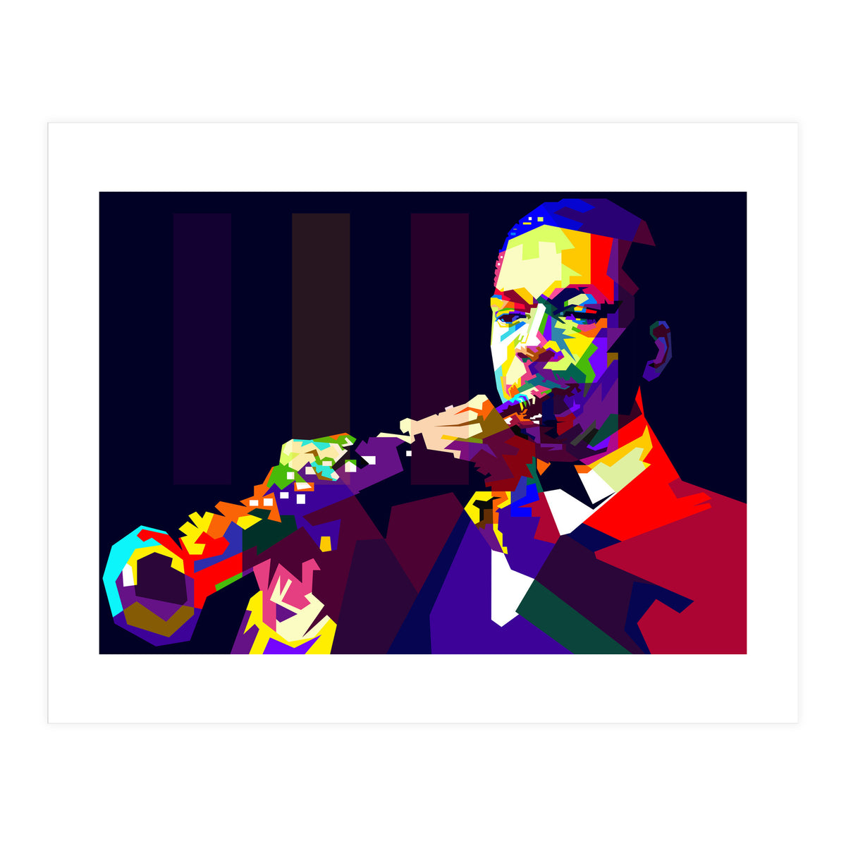 John Coltrane Jazz Musician Pop Art WPAP (Print Only)