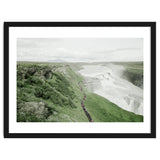 Tourists walking along the waterfall - Iceland thumbnail
