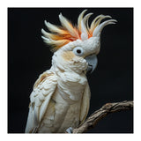 White Cockatoo Parrot Bird Perched On Branch (Print Only) thumbnail