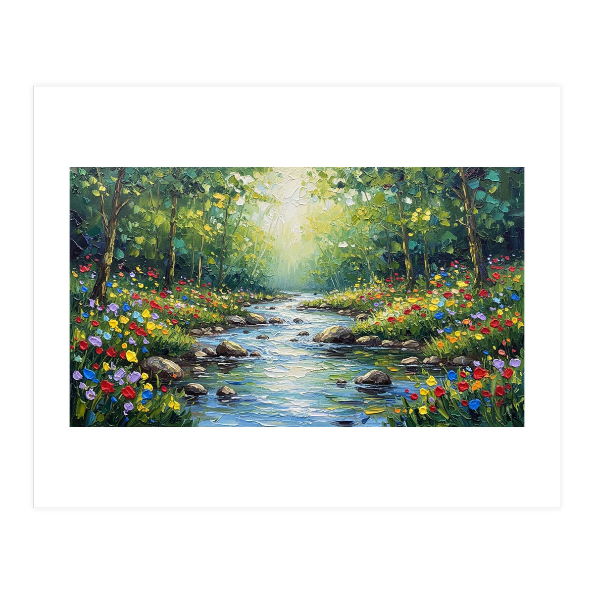 Sunlit Forest Stream (Print Only)
