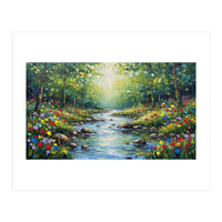 Sunlit Forest Stream (Print Only)