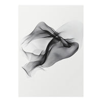 Abstract Black Flowing Fabric Wave (Print Only)