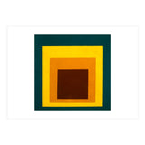 JOSEF ALBERS - HOMAGE TO THE SQUARE DARK GREEN YELLOW ORANGE BROWN  (Print Only) thumbnail