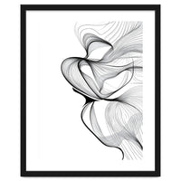 Abstract Black And White Swirls And Lines Flowing Art