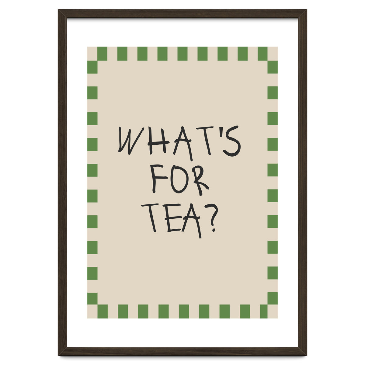 What’s For Tea, Cute Kitchen Quote Print, Playful Wall Art for Dining Spaces