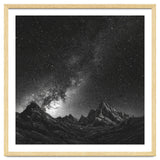 Starlit Mountain Majesty: Detailed Monochrome Milky Way thumbnail