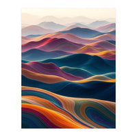 Colorful Abstract Mountain Dunes Art Print (Print Only)