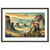 Vintage Greece, Meteora Monasteries Poster thumbnail