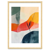 Minimalist Botanical Abstract Art with Organic Overlapping Shapes