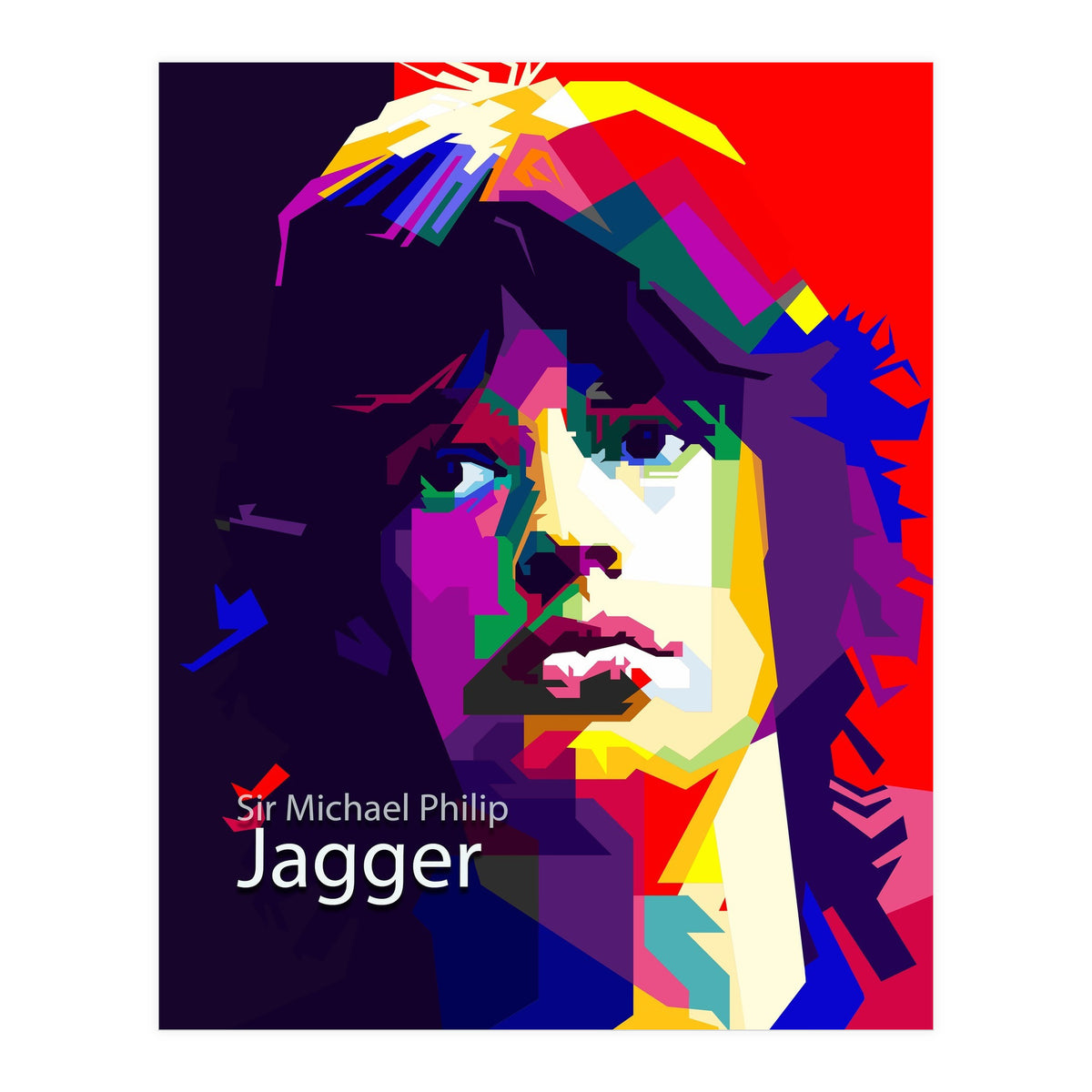 Sir Michael Philip Jagger Pop Art Wpap (Print Only)