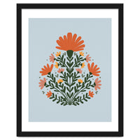 Symmetrical floral bouquet - orange and green