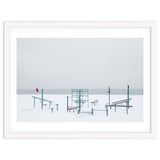 Playground in the winter snow beach thumbnail