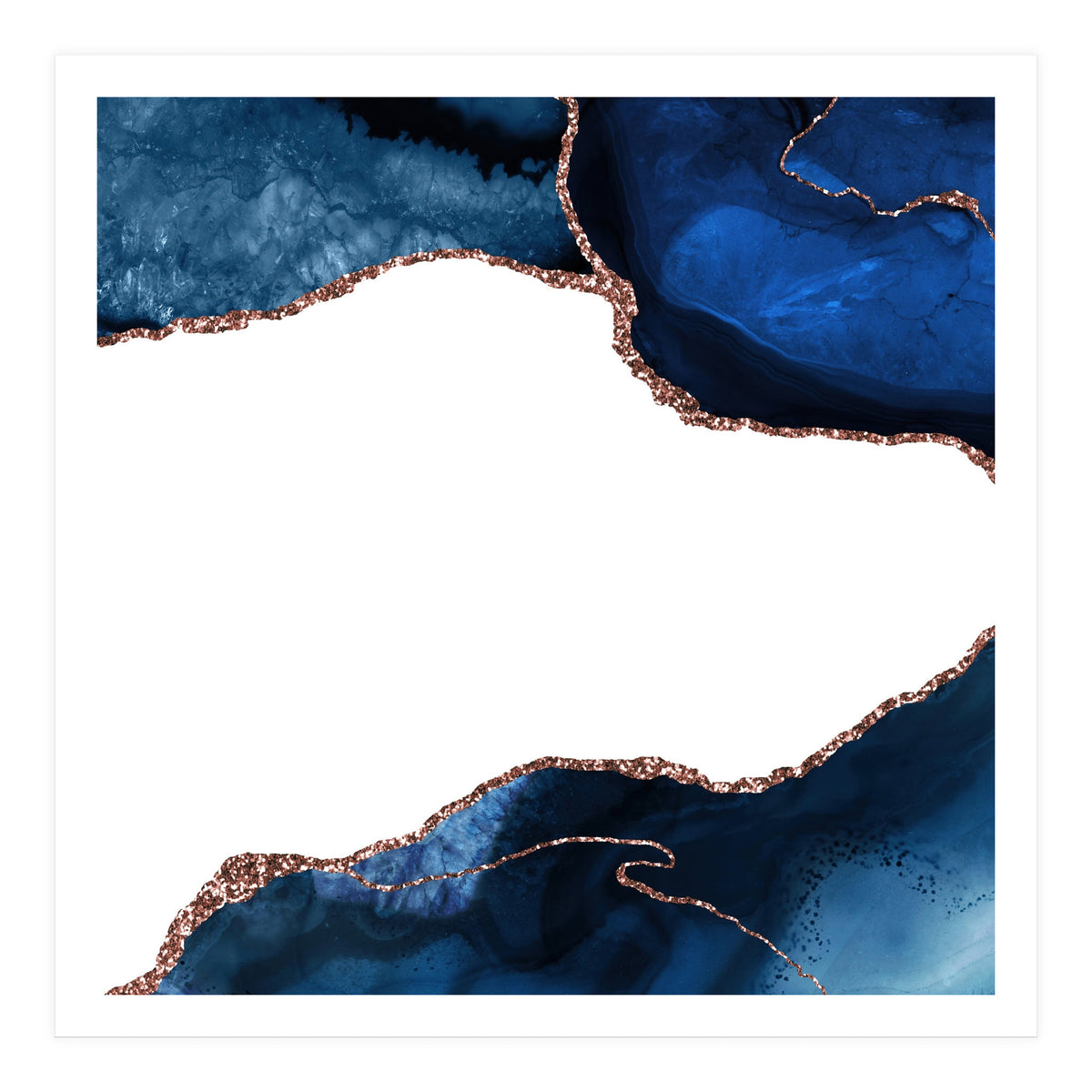 Navy & Rose Gold Agate Texture 25 (Print Only)
